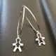 Boucles d'oreilles argent 925/000 créoles pendantes personnages