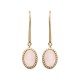 Boucles d'oreilles Plaqué Or 18 carats pierre naturelle quartz rose