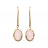 Boucles d'oreilles Plaqué Or 18 carats pierre naturelle quartz rose