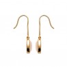 Boucles d'oreilles Plaqué Or 18 carats pierre naturelle quartz rose