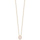 Collier Plaqué Or 18 carats pendentif pierre naturelle quartz rose