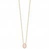 Collier Plaqué Or 18 carats pendentif pierre naturelle quartz rose