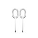 Boucles d'oreilles pendantes trombones argent 925/000 et zirconium