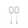 Boucles d'oreilles pendantes trombones argent 925/000 et zirconium