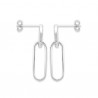 Boucles d'oreilles pendantes trombones argent 925/000 et zirconium