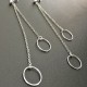 Longues boucles d'oreilles chainettes argent 925/000 pendants anneaux