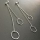 Longues boucles d'oreilles chainettes argent 925/000 pendants anneaux