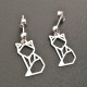 Boucles d'oreilles renard en argent 925 clous tiges fermoir poussette