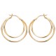 Boucles d'oreilles créoles double anneaux en plaqué or 18 carats