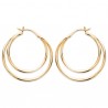 Boucles d'oreilles créoles double anneaux en plaqué or 18 carats