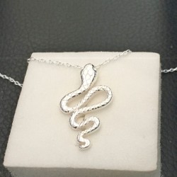 Collier argent 925/000 pendentif serpent sur fine chaine 42 cm