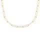 Collier Plaqué Or 18 carats maille rectangle trombone