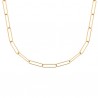 Collier Plaqué Or 18 carats maille rectangle trombone
