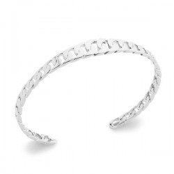 Bracelet jonc style maille chaine rigide en argent massif 925/000