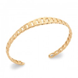 Bracelet jonc style maille chaine rigide en Plaqué Or 18 carats