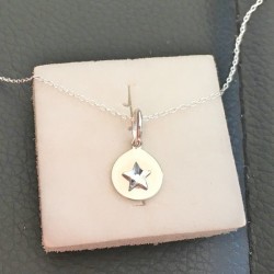 Collier ras de cou argent 925/000 pendentif petite étoile Swarovski 