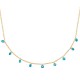 Collier Plaqué Or 18 carats pampilles de couleur bleu topaze