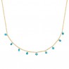 Collier Plaqué Or 18 carats pampilles de couleur bleu topaze