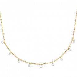 Collier Plaqué Or 18 carats pampilles zirconium