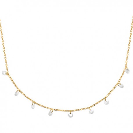 Collier Plaqué Or 18 carats pampilles zirconium