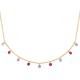 Collier Plaqué Or 18 carats pampilles de couleur rose 2 tons