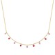 Collier Plaqué Or 18 carats pampilles de couleur rose 2 tons