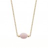 Collier Plaqué Or 18 carats pierre naturelle quartz rose Bijou nature