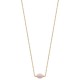 Collier Plaqué Or 18 carats pierre naturelle quartz rose Bijou nature