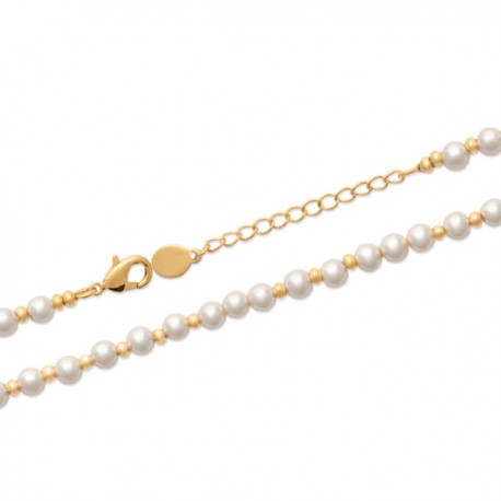 Bracelet Plaqué Or 18 carats perles blanches