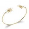 Bracelet jonc Plaqué Or 18 carats étoiles zirconiums