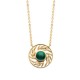 Collier épis de blé Plaqué Or 18 carats pierre naturelle malachite