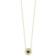 Collier épis de blé Plaqué Or 18 carats pierre naturelle malachite