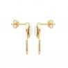 Boucles d'oreilles Plaqué Or 18 carats pierre de lune naturelle