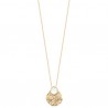 Collier Plaqué Or 18 carats effet martelé pierre naturelle agate blanche