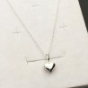 Collier ras de cou argent 925/000 pendentif petit coeur bombé