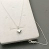 Collier ras de cou argent 925/000 pendentif petit coeur bombé