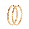 Boucles d'oreilles créoles Plaqué Or 18 carats tendance motif chaine