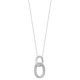 Collier argent massif 925/000 pendentif anneaux ovales entrelacés