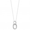 Collier argent massif 925/000 pendentif anneaux ovales entrelacés