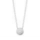 Collier argent massif 925/000 petite pastille zirconium