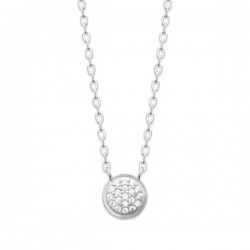 Collier argent massif 925/000 petite pastille zirconium