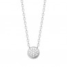 Collier argent massif 925/000 petite pastille zirconium