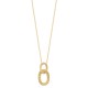Collier Plaqué Or 18 carats pendentif anneaux ovales entrelacés