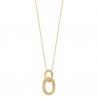 Collier Plaqué Or 18 carats pendentif anneaux ovales entrelacés