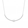 Collier argent massif 925/000 pendentif tendance tressé et zirconium