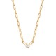Collier Plaqué Or 18 carats pendant petit zirconium rond