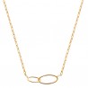 Collier Plaqué Or 18 carats pendentif maillons entrelacés tendance chaine