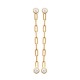 Boucles d'oreilles chainettes Plaqué Or 18 carats et zirconium