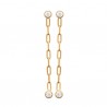 Boucles d'oreilles chainettes Plaqué Or 18 carats et zirconium
