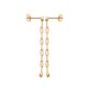 Boucles d'oreilles chainettes Plaqué Or 18 carats et zirconium